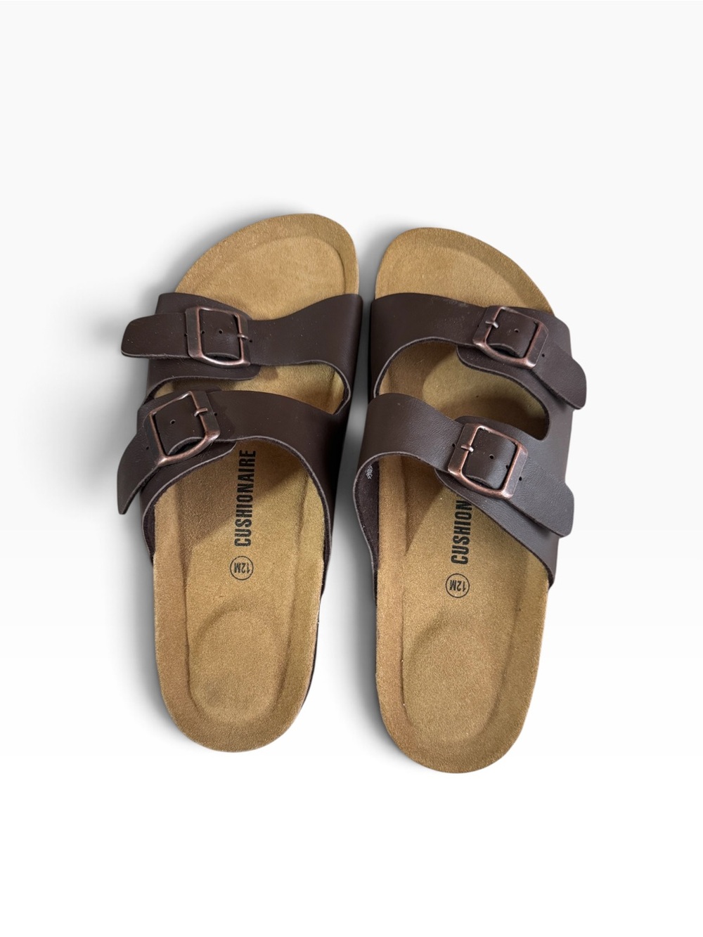 Womens Brown Size 12 Double Buckle Sandal
